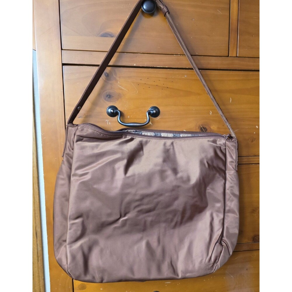 Vera Bradley Hobson Hobo Shoulder Bag Purse Copper Brown Nylon Neutral Utility